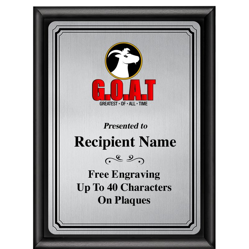 6X8 SLVR TRIO PLT BLK SHNY PLQ