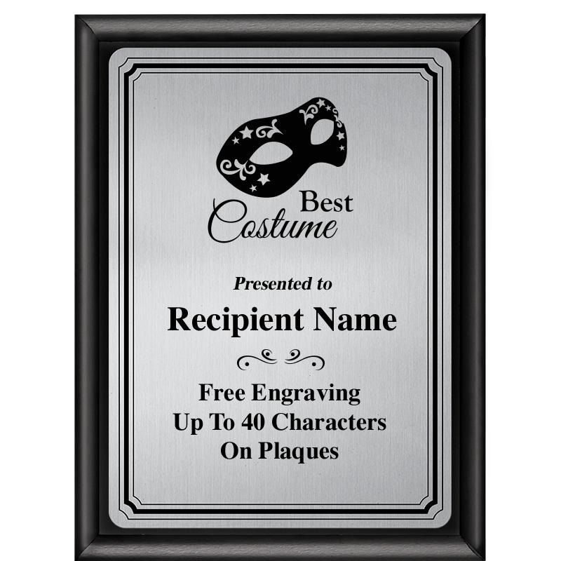 6X8 SLVR TRIO PLT BLK SHNY PLQ