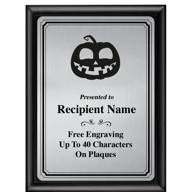 6X8 SLVR TRIO PLT BLK SHNY PLQ