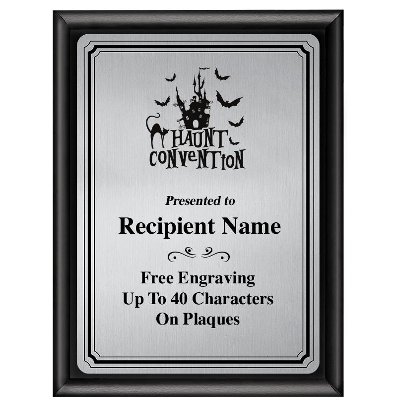 6X8 SLVR TRIO PLT BLK SHNY PLQ