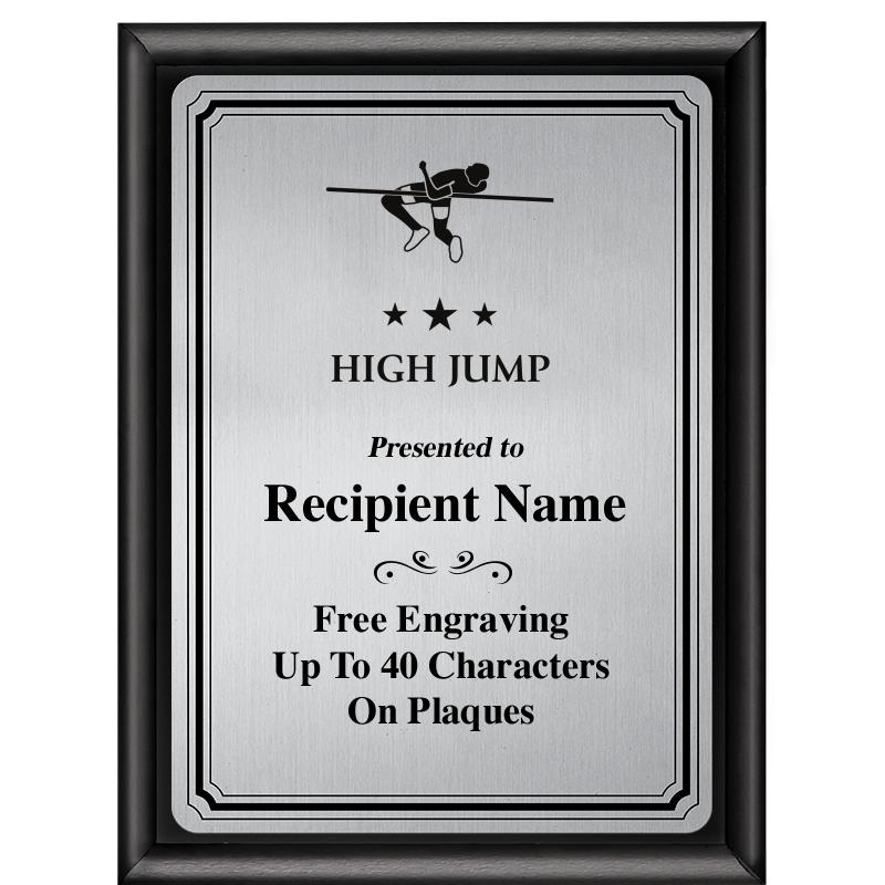 6X8 SLVR TRIO PLT BLK SHNY PLQ