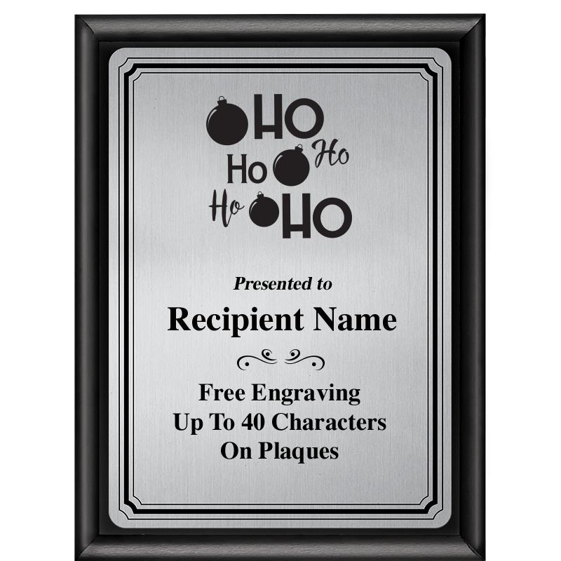 6X8 SLVR TRIO PLT BLK SHNY PLQ