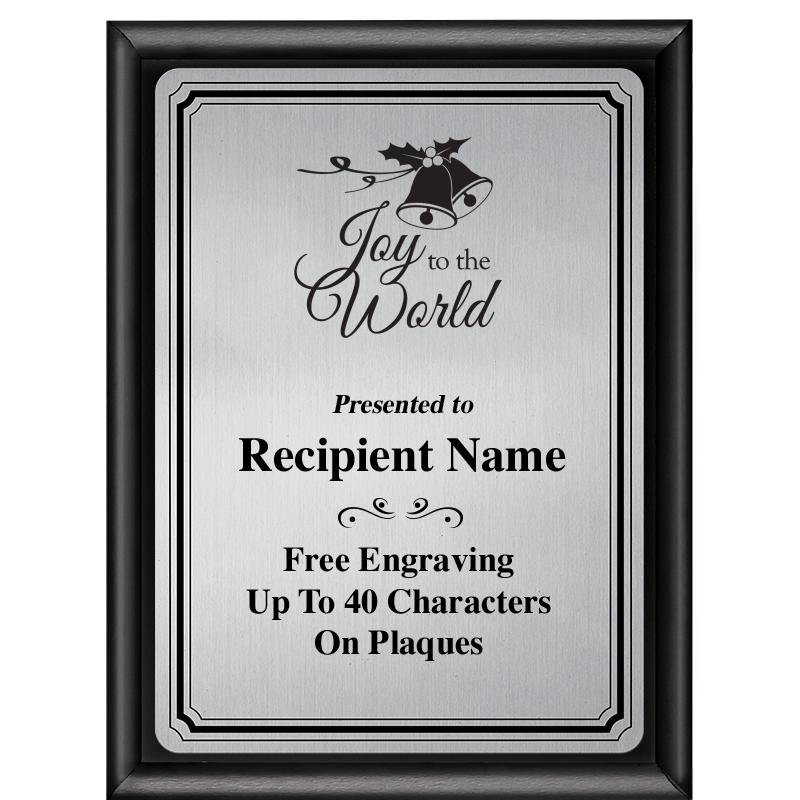 6X8 SLVR TRIO PLT BLK SHNY PLQ