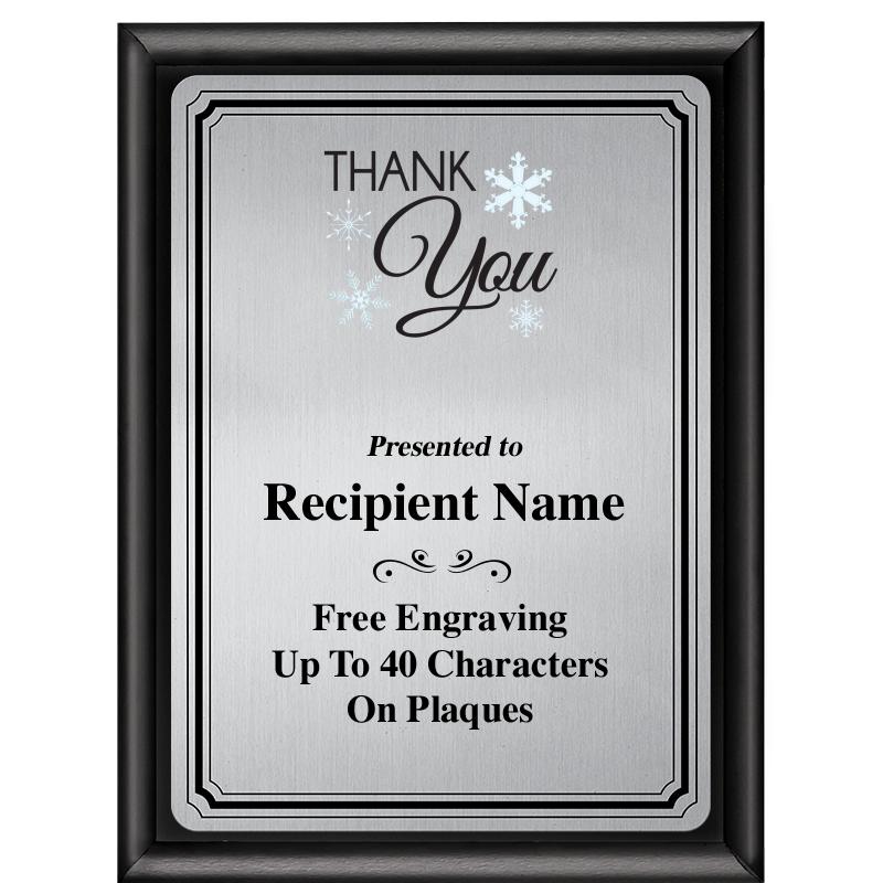 6X8 SLVR TRIO PLT BLK SHNY PLQ