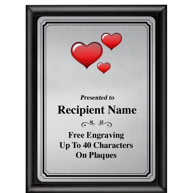 6X8 SLVR TRIO PLT BLK SHNY PLQ