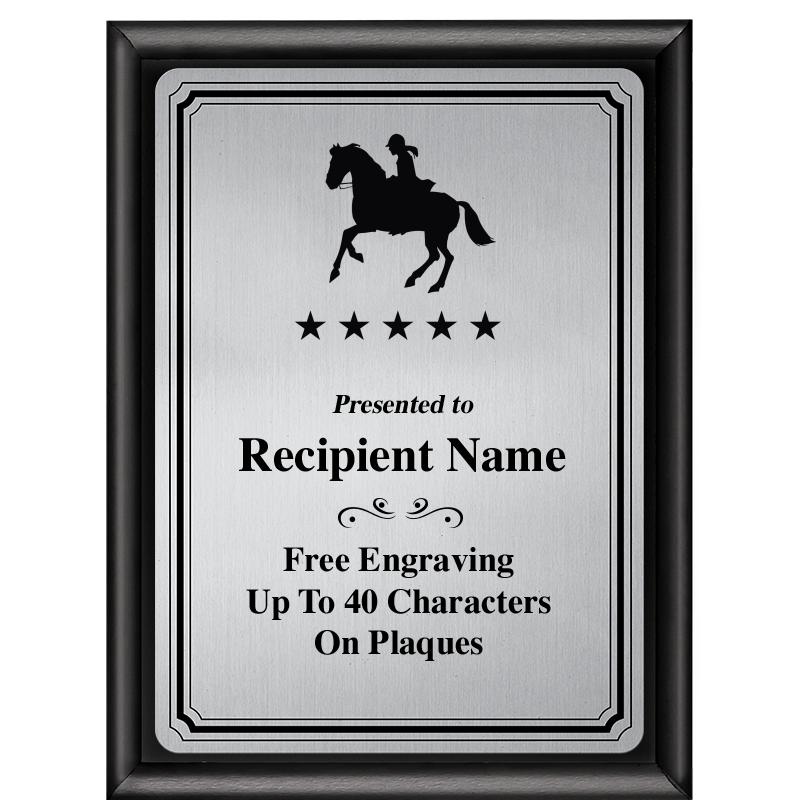 6X8 SLVR TRIO PLT BLK SHNY PLQ