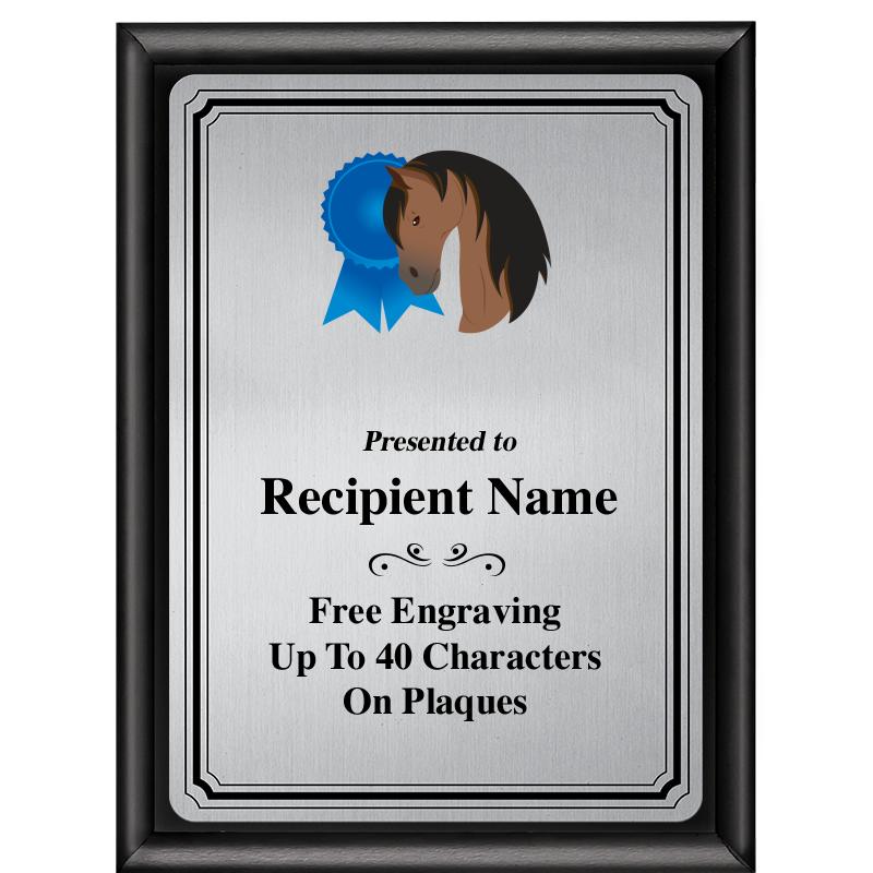 6X8 SLVR TRIO PLT BLK SHNY PLQ