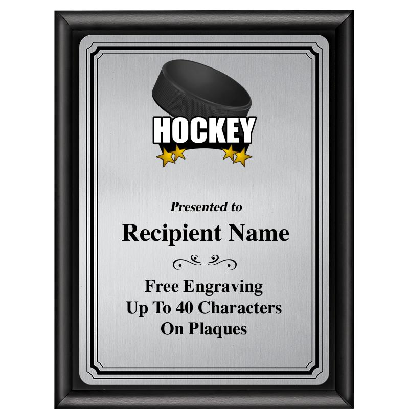 6X8 SLVR TRIO PLT BLK SHNY PLQ