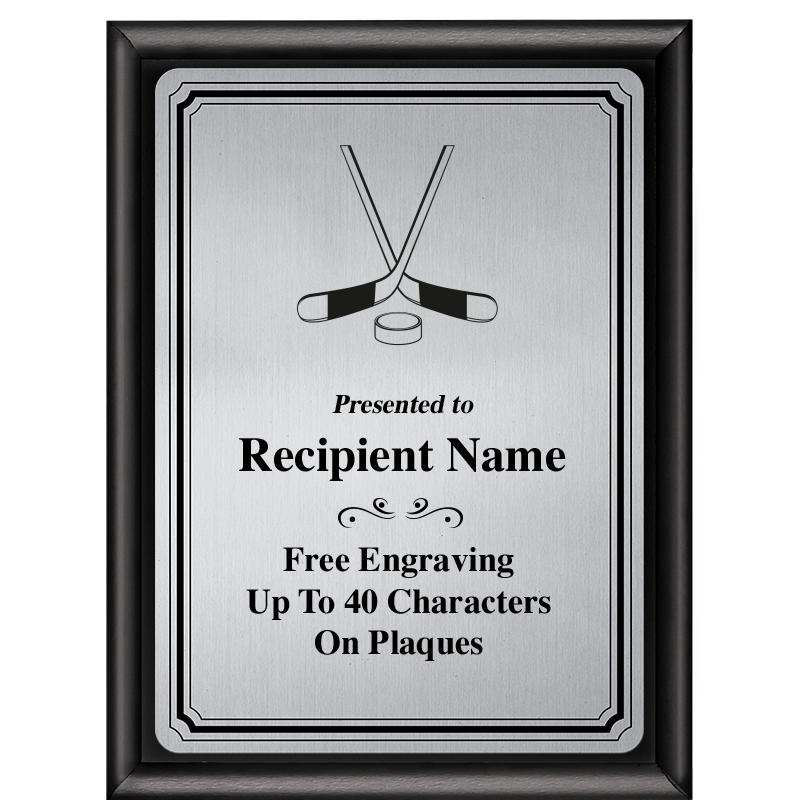 6X8 SLVR TRIO PLT BLK SHNY PLQ