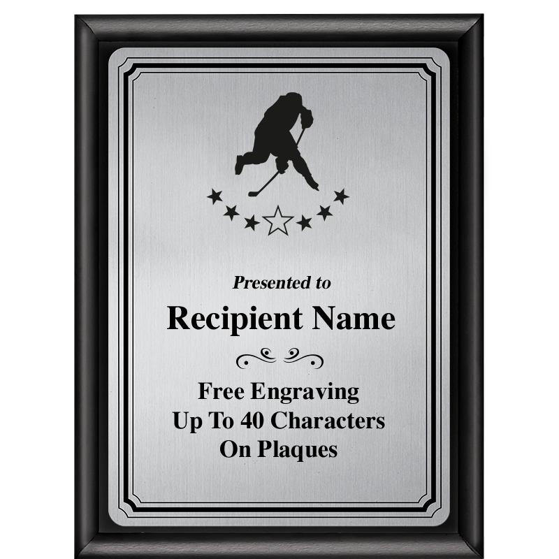 6X8 SLVR TRIO PLT BLK SHNY PLQ