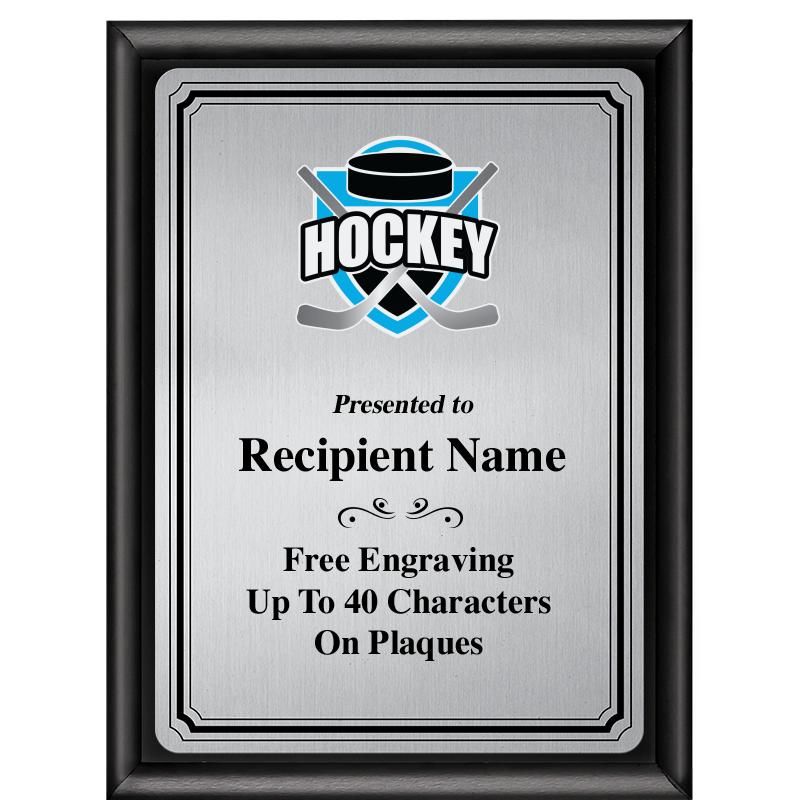 6X8 SLVR TRIO PLT BLK SHNY PLQ