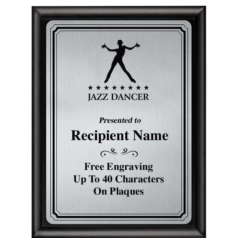 6X8 SLVR TRIO PLT BLK SHNY PLQ