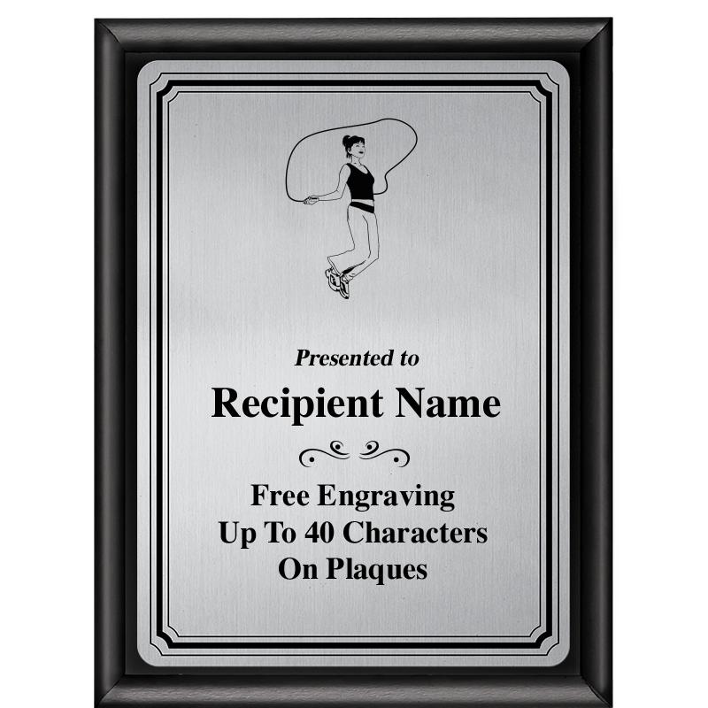 6X8 SLVR TRIO PLT BLK SHNY PLQ