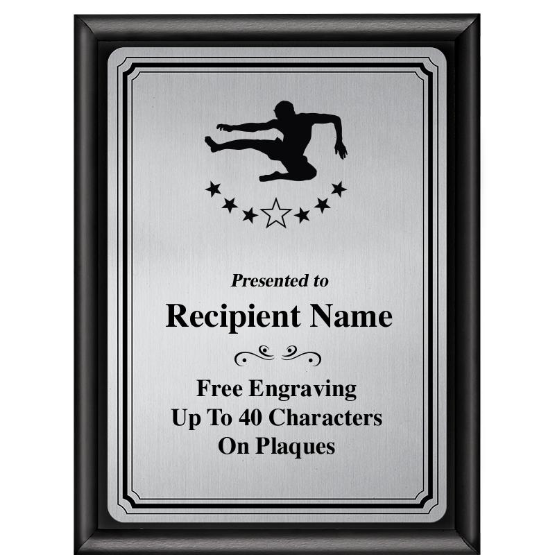 6X8 SLVR TRIO PLT BLK SHNY PLQ