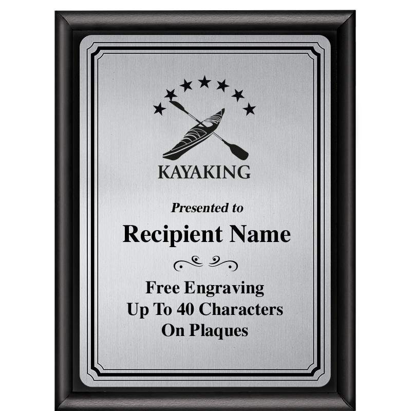 6X8 SLVR TRIO PLT BLK SHNY PLQ