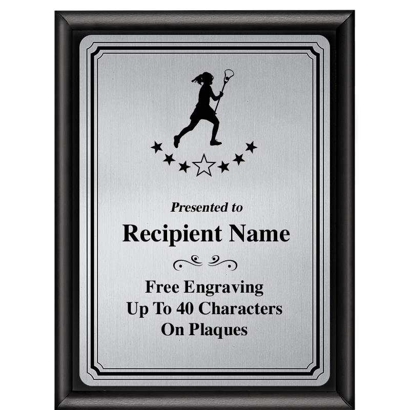 6X8 SLVR TRIO PLT BLK SHNY PLQ