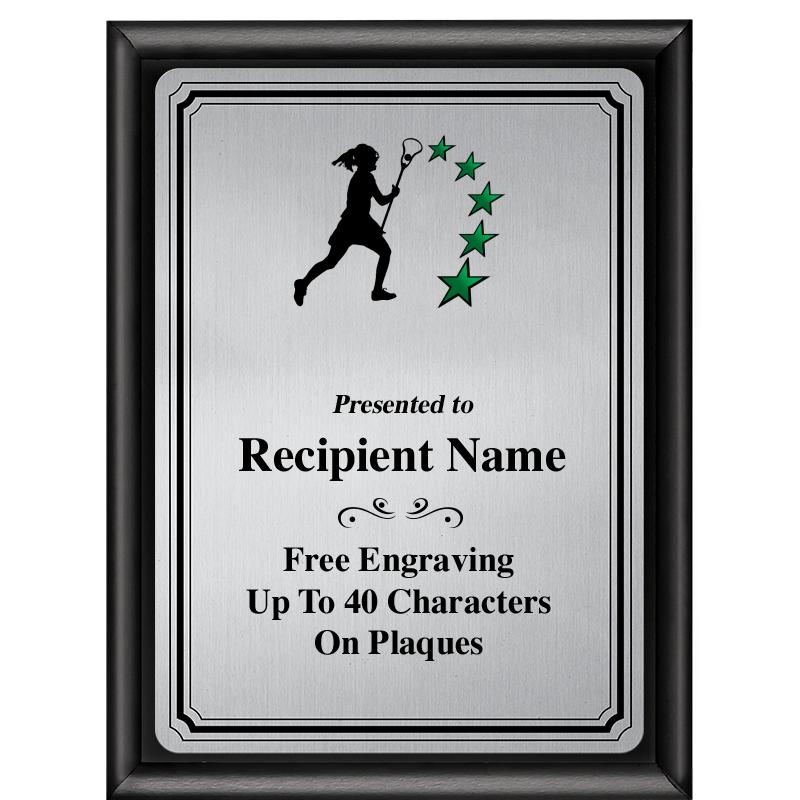 6X8 SLVR TRIO PLT BLK SHNY PLQ