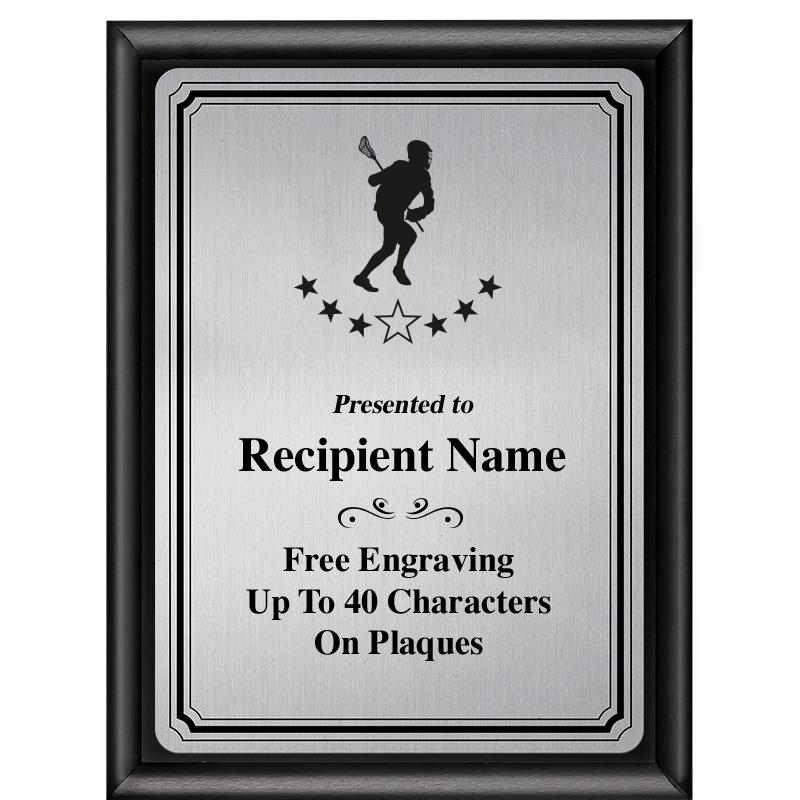 6X8 SLVR TRIO PLT BLK SHNY PLQ