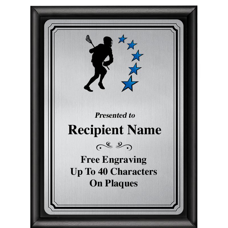 6X8 SLVR TRIO PLT BLK SHNY PLQ