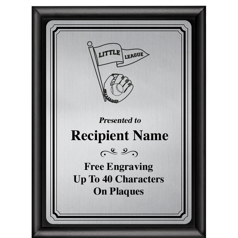 6X8 SLVR TRIO PLT BLK SHNY PLQ