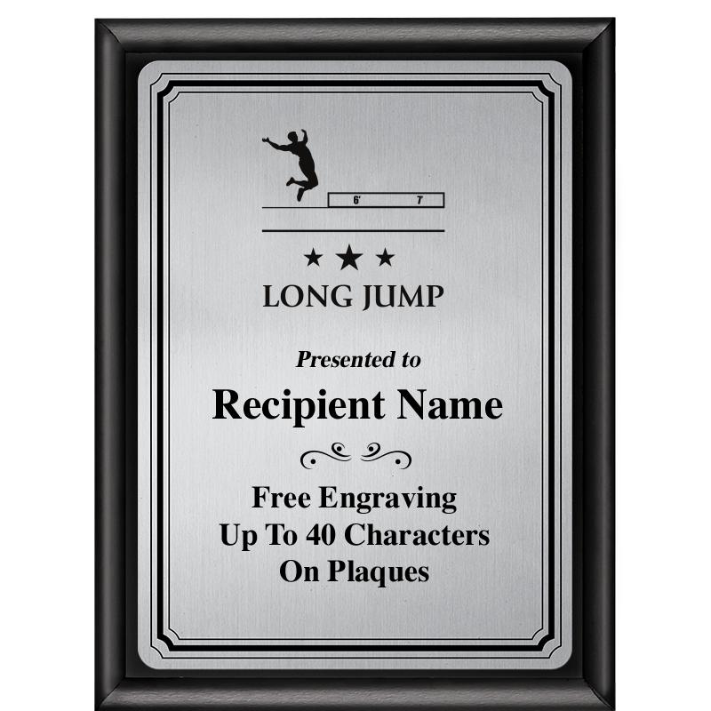 6X8 SLVR TRIO PLT BLK SHNY PLQ