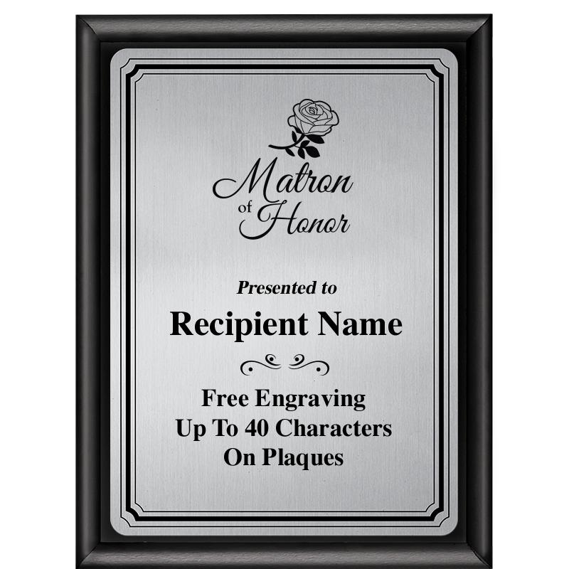 6X8 SLVR TRIO PLT BLK SHNY PLQ