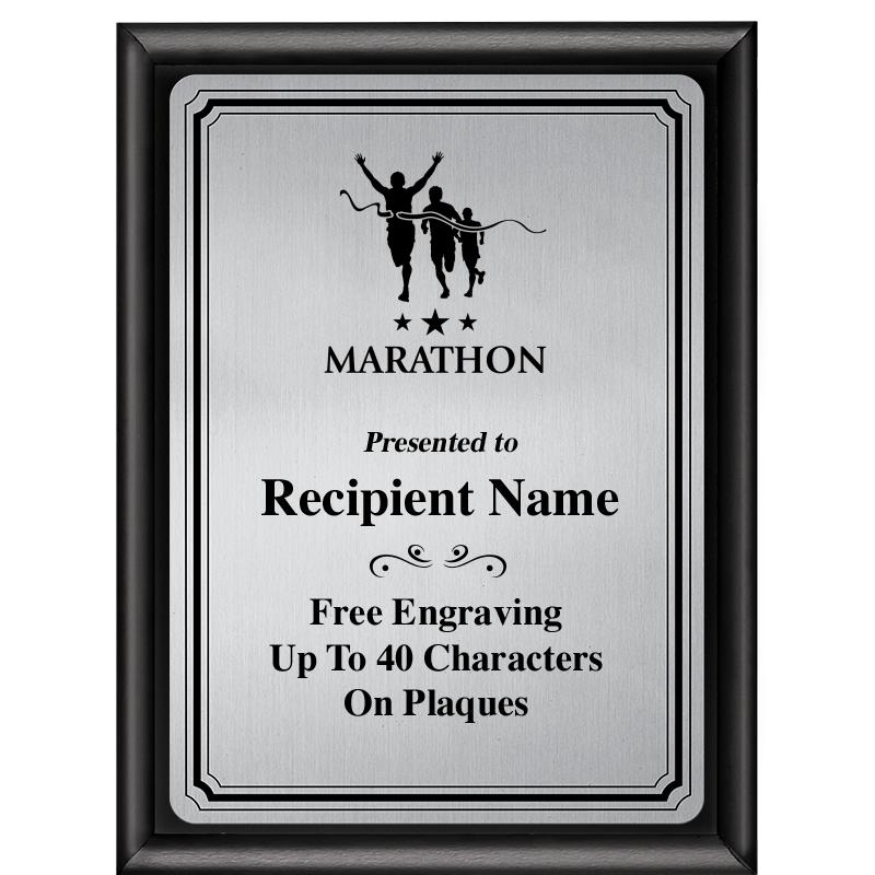 6X8 SLVR TRIO PLT BLK SHNY PLQ