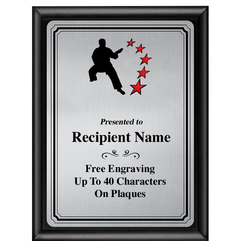 6X8 SLVR TRIO PLT BLK SHNY PLQ