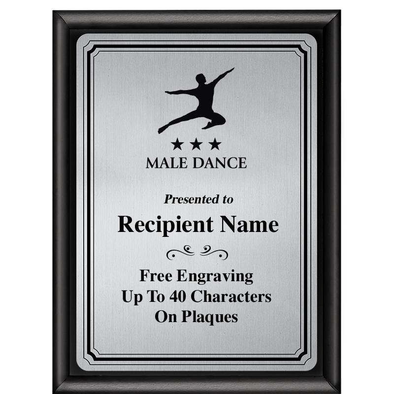 6X8 SLVR TRIO PLT BLK SHNY PLQ