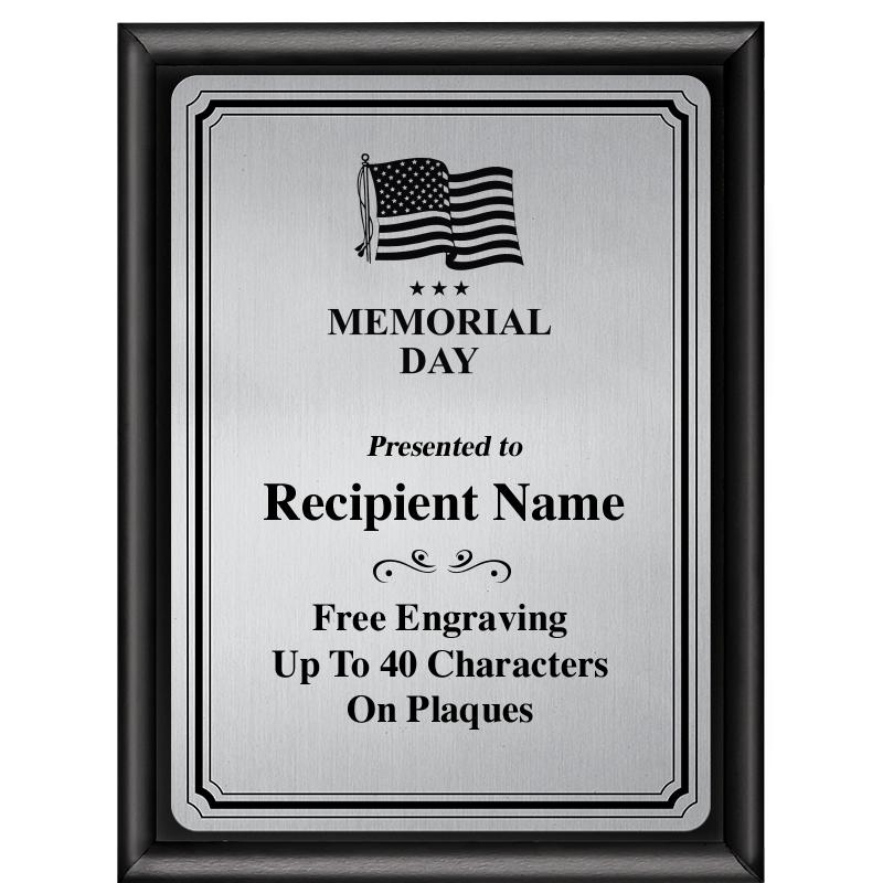 6X8 SLVR TRIO PLT BLK SHNY PLQ