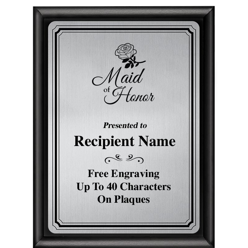 6X8 SLVR TRIO PLT BLK SHNY PLQ