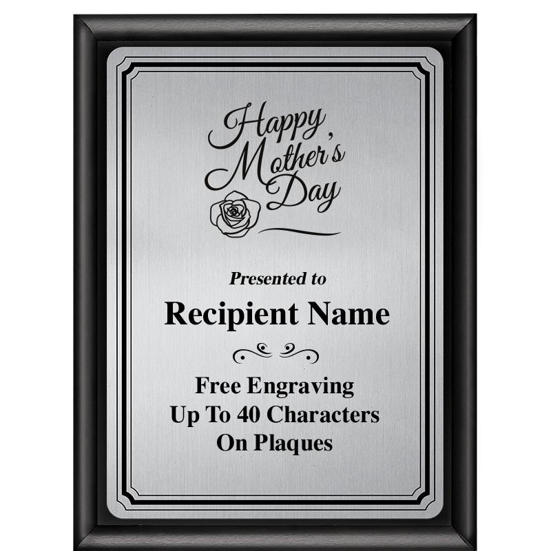 6X8 SLVR TRIO PLT BLK SHNY PLQ