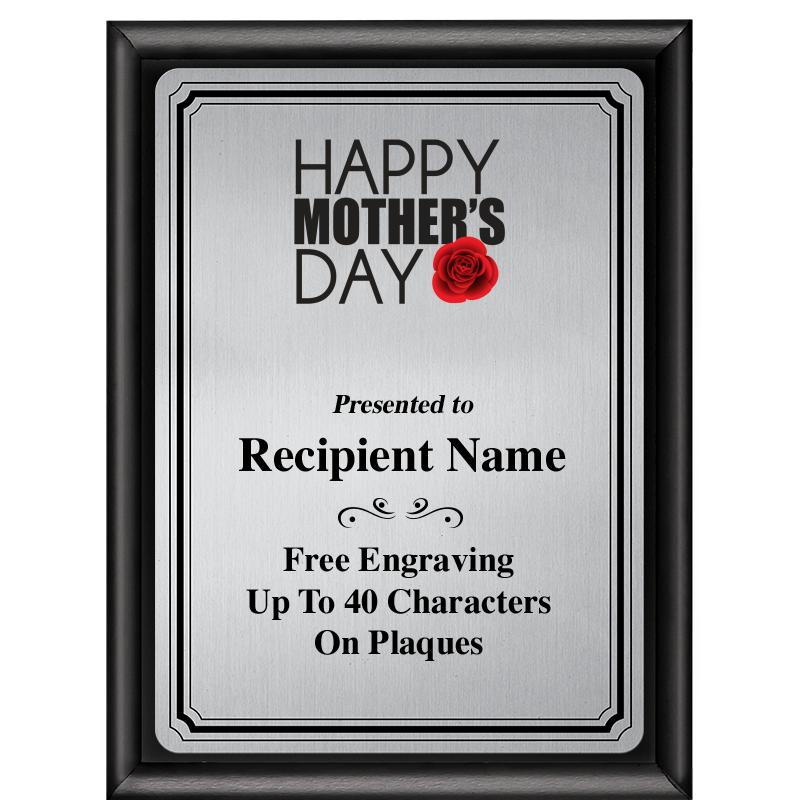 6X8 SLVR TRIO PLT BLK SHNY PLQ