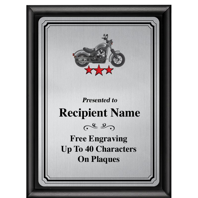 6X8 SLVR TRIO PLT BLK SHNY PLQ