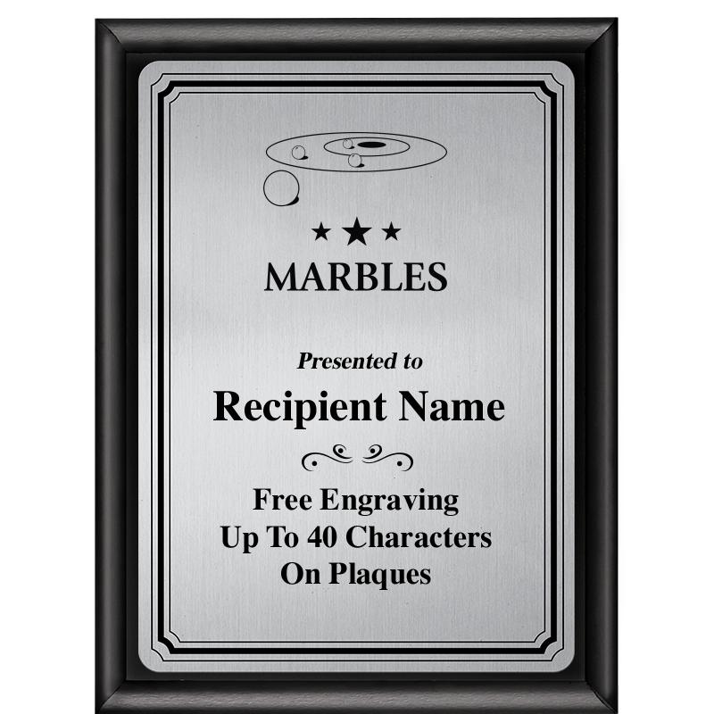 6X8 SLVR TRIO PLT BLK SHNY PLQ