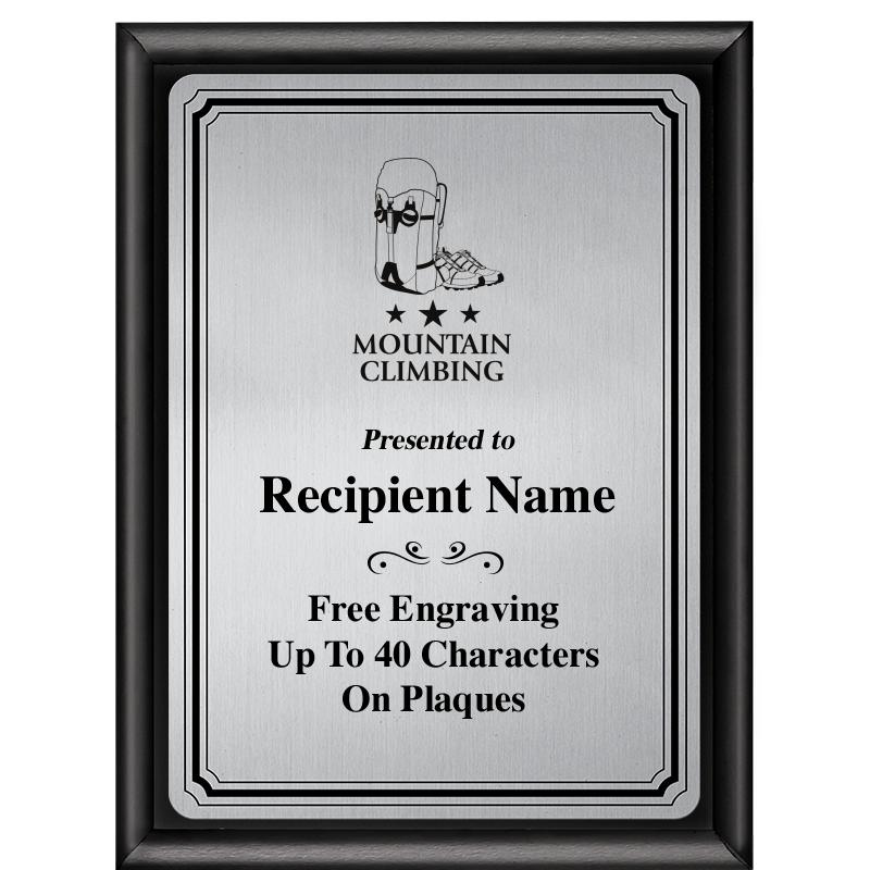 6X8 SLVR TRIO PLT BLK SHNY PLQ