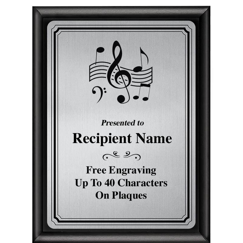 6X8 SLVR TRIO PLT BLK SHNY PLQ