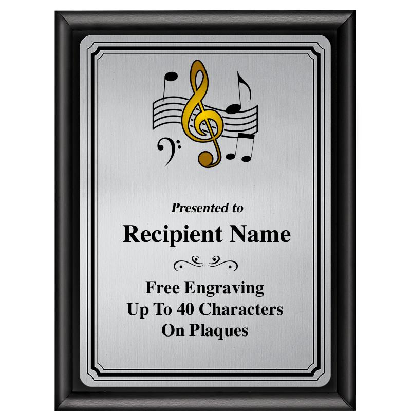 6X8 SLVR TRIO PLT BLK SHNY PLQ