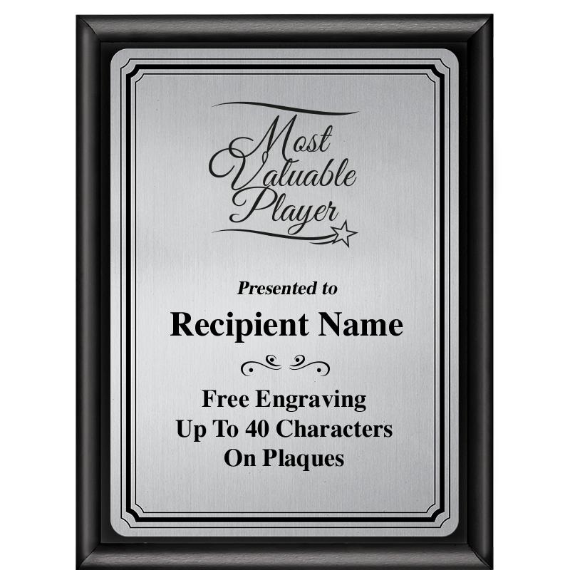 6X8 SLVR TRIO PLT BLK SHNY PLQ