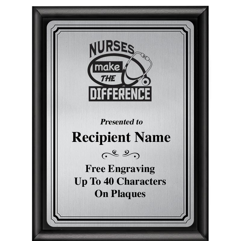 6X8 SLVR TRIO PLT BLK SHNY PLQ