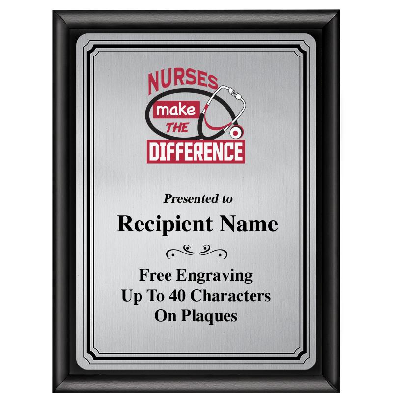 6X8 SLVR TRIO PLT BLK SHNY PLQ