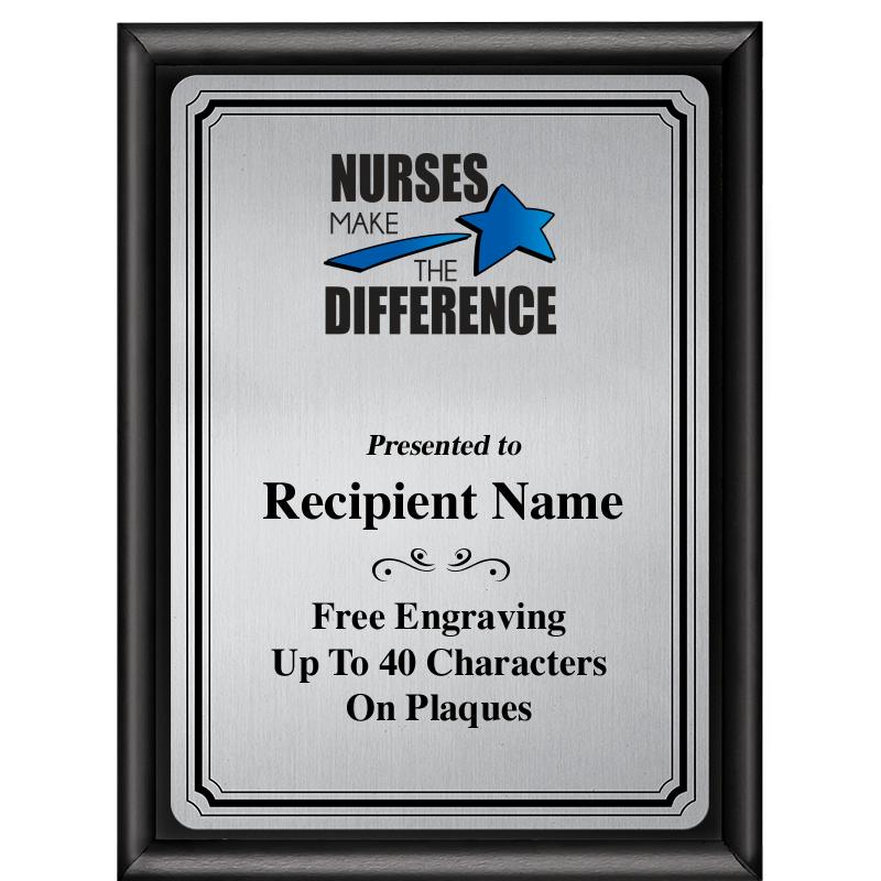 6X8 SLVR TRIO PLT BLK SHNY PLQ