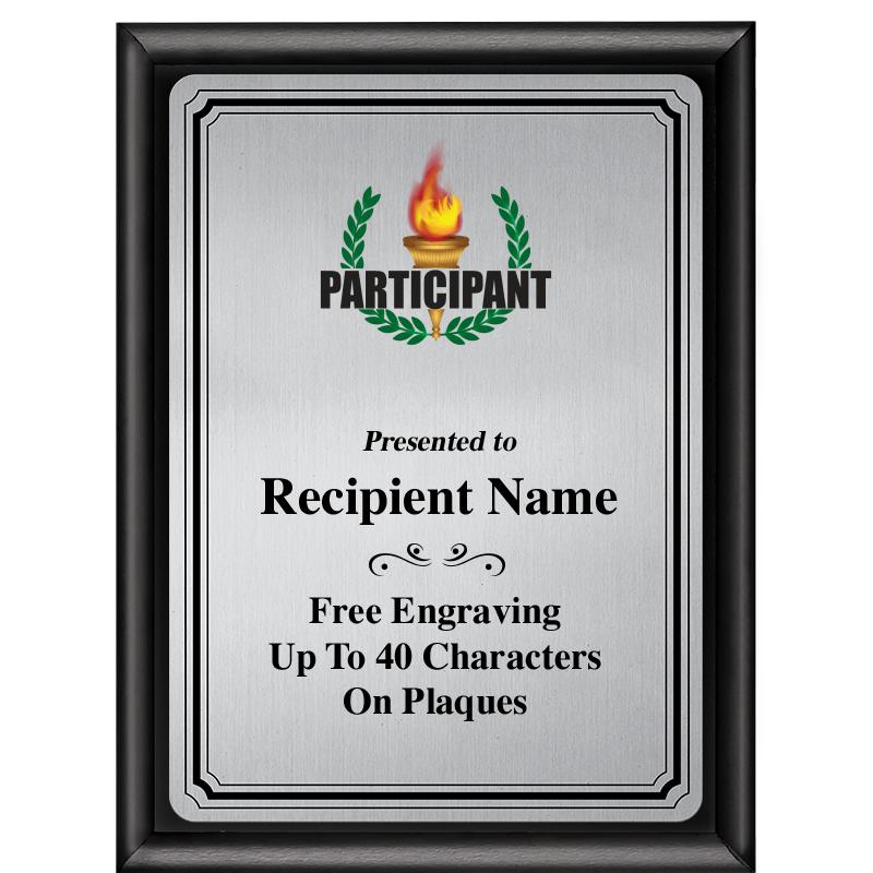 6X8 SLVR TRIO PLT BLK SHNY PLQ