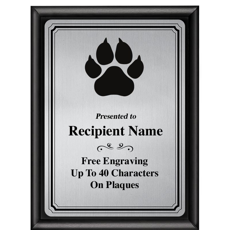 6X8 SLVR TRIO PLT BLK SHNY PLQ