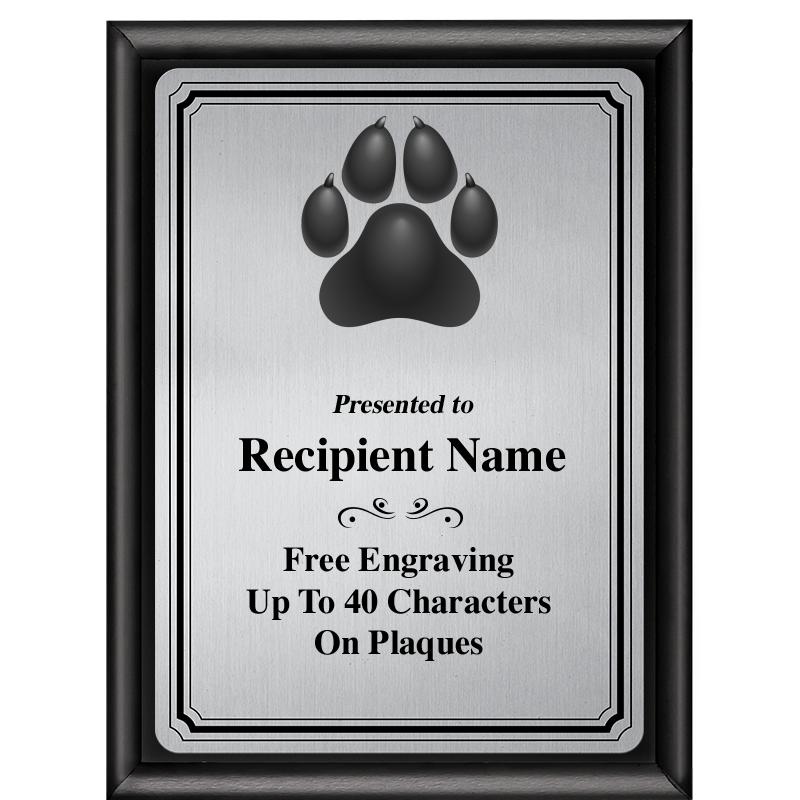 6X8 SLVR TRIO PLT BLK SHNY PLQ