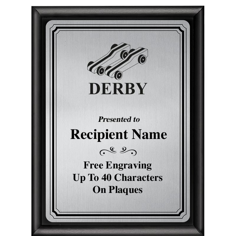 6X8 SLVR TRIO PLT BLK SHNY PLQ