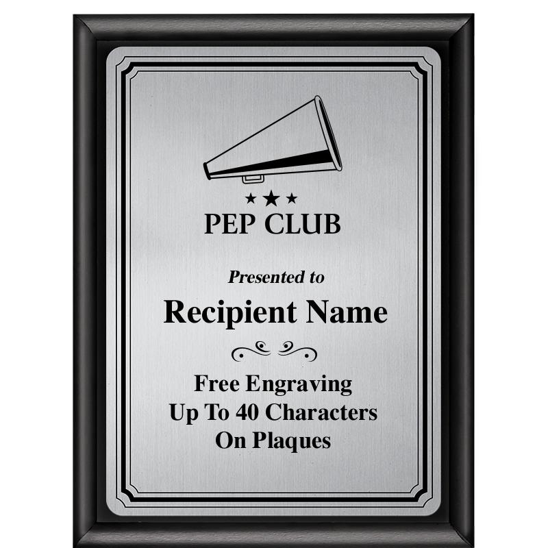 6X8 SLVR TRIO PLT BLK SHNY PLQ