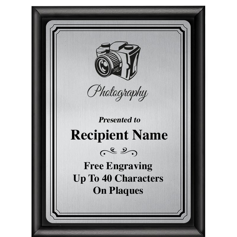 6X8 SLVR TRIO PLT BLK SHNY PLQ