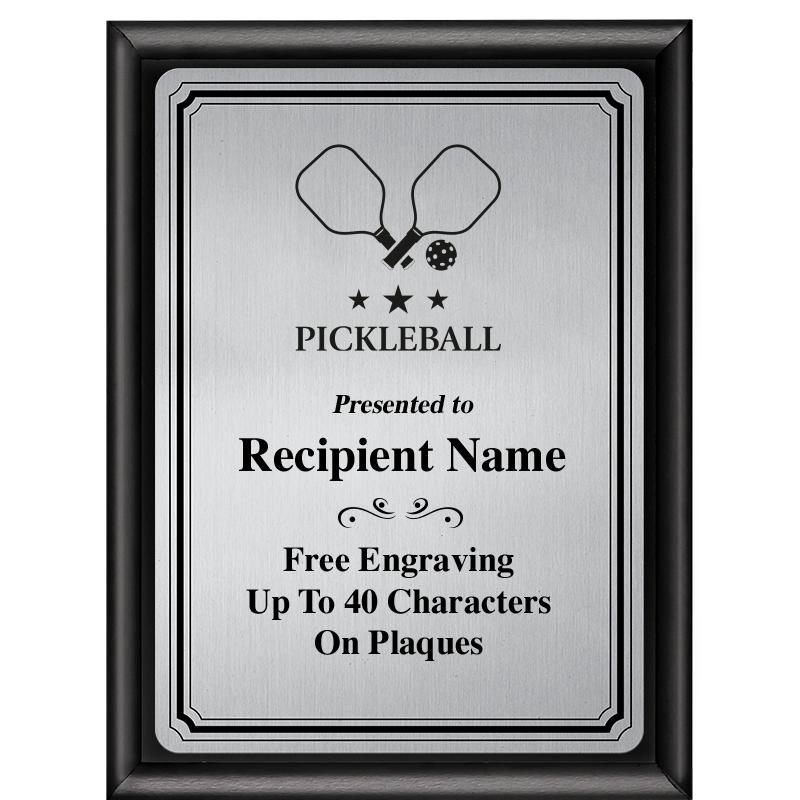 6X8 SLVR TRIO PLT BLK SHNY PLQ