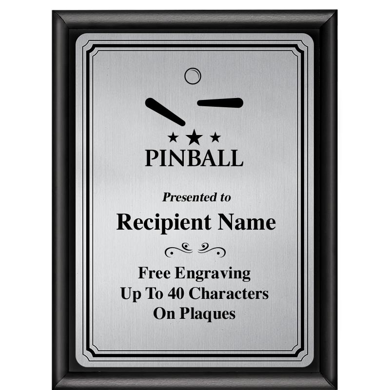 6X8 SLVR TRIO PLT BLK SHNY PLQ